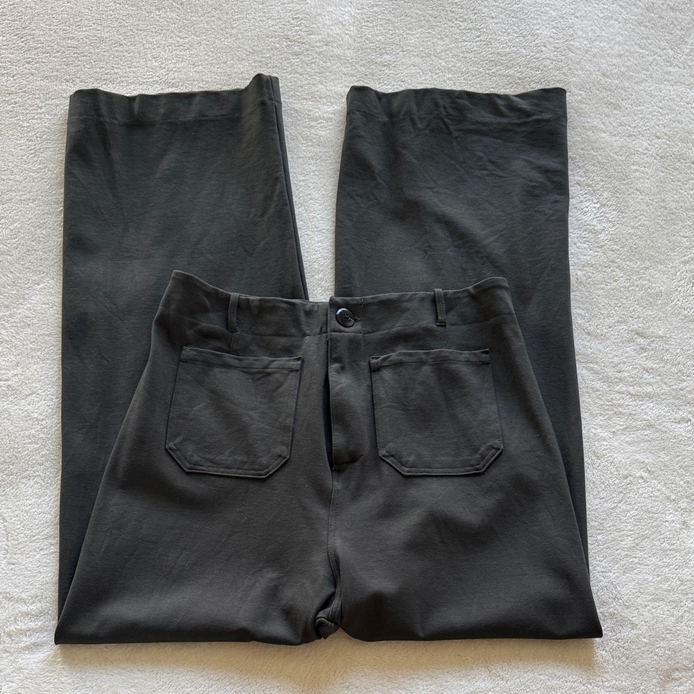 Green Wide-Leg Pants